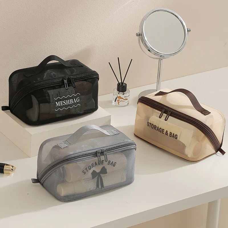Cosmetic Bags - 대용량 화장품 가방 메쉬 통기성 휴대용