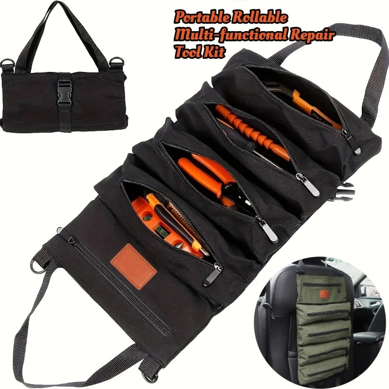 Foldable Rolling Luggage Bag - 1pc 다목적 캔버스 롤 도구 가방
