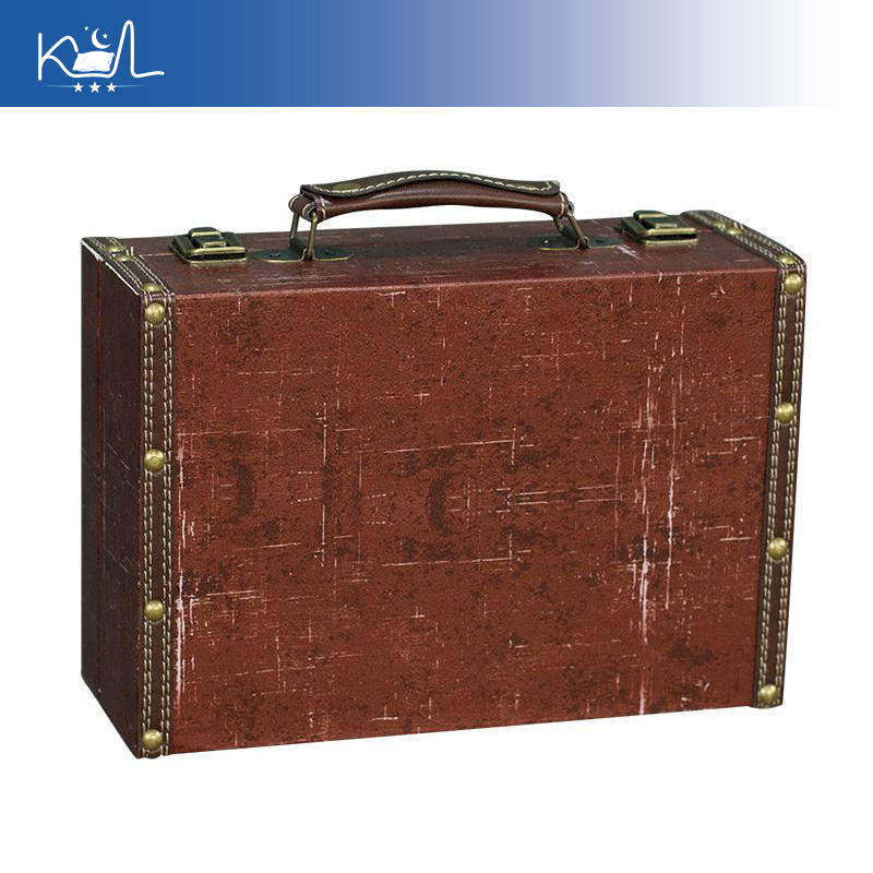 Retro Vintage Trunk Suitcase - 빈티지 레드 장식용 수트케이스 보관함, 빈티지풍
