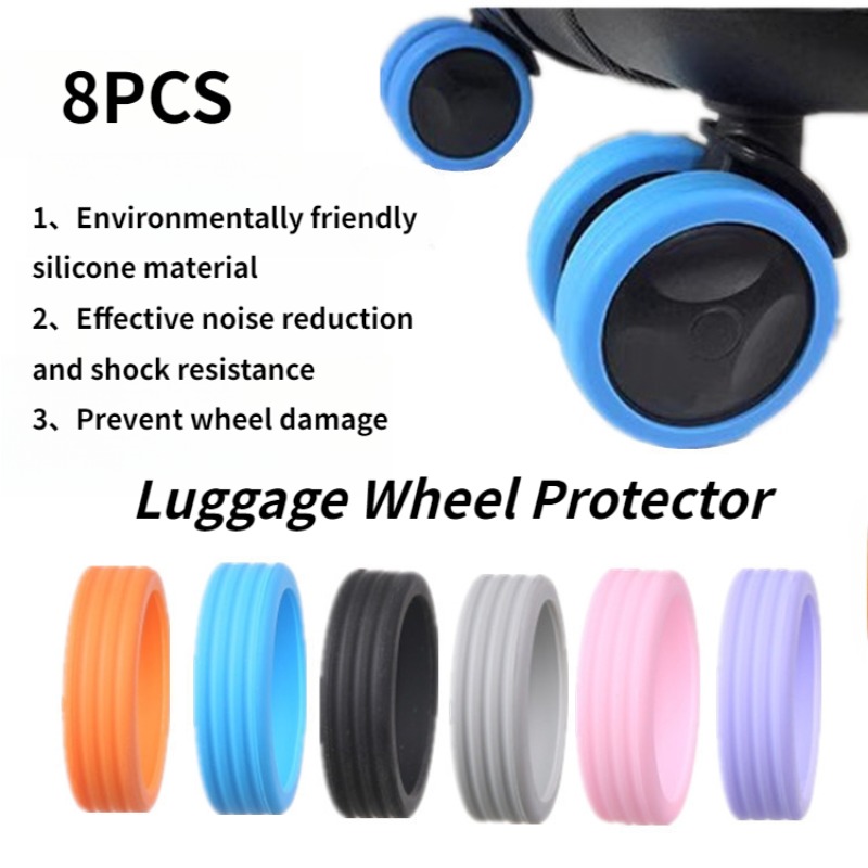 Silent Replacement Luggage Wheels - 8Pcs 무소음 러기지 휠 고무 슬리브