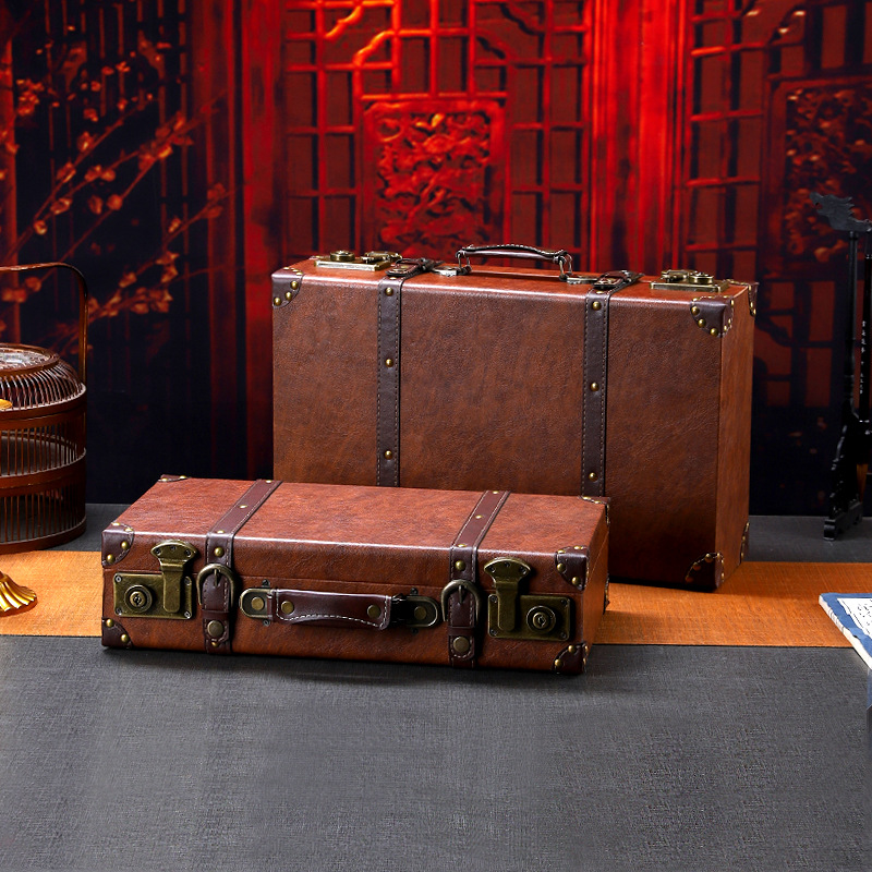 Retro Vintage Trunk Suitcase - 빈티지 나무 여행 가방 다기능 레트로
