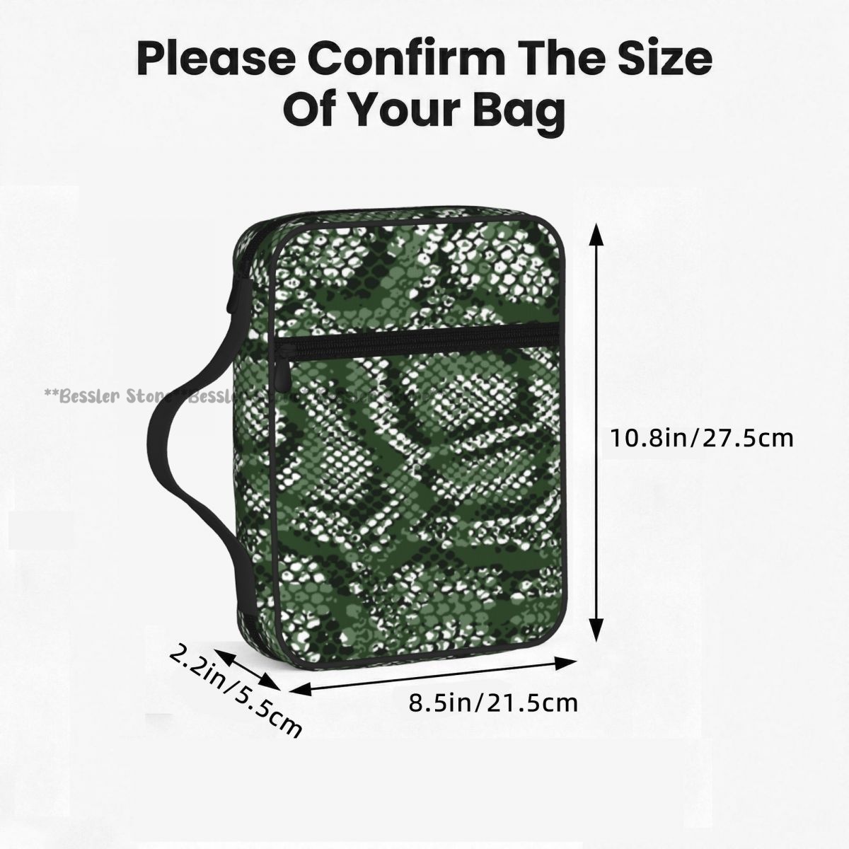 녹색 뱀피 무늬 성경 가방 지퍼 손잡이 핸드백 성경 커 - Handbags 리뷰 및 가격