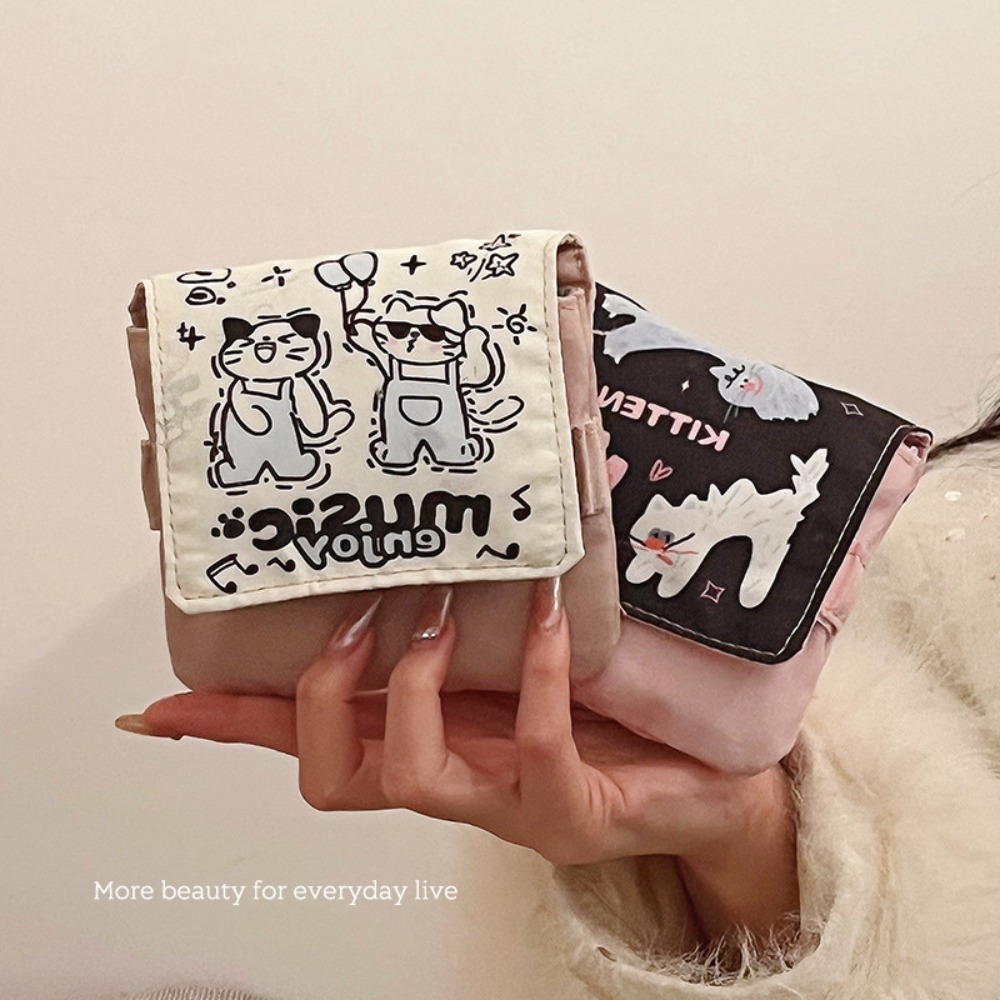 새로운 데이터 케이블 정리함 생리대 가방 대용량 만화  - Cosmetic Bags 리뷰 및 가격