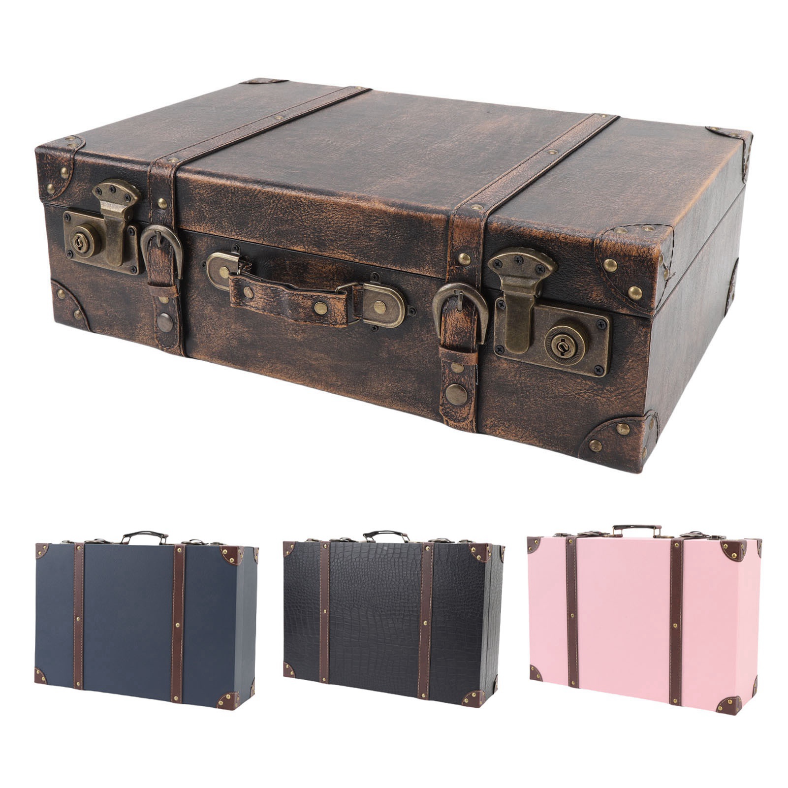 빈티지 여행 가방 스타일 장식용 수납함 레트로 여행 가 - Retro Vintage Trunk Suitcase 리뷰 및 가격
