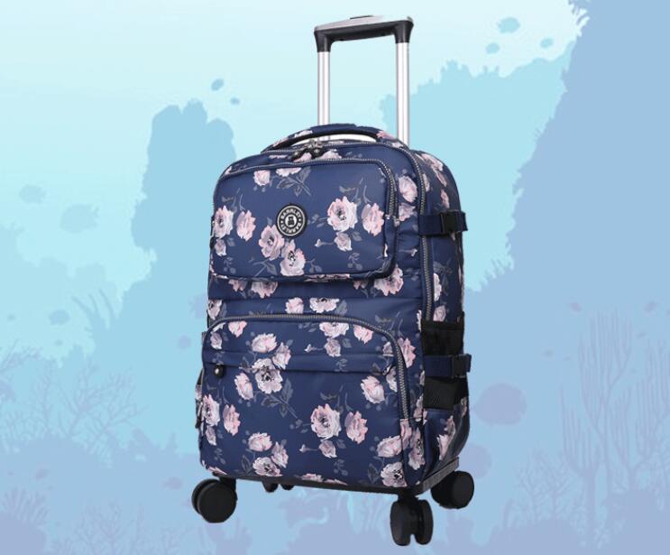여성용 바퀴 달린 배낭 스피너 롤링 러기지 가방, 여행 - Foldable Rolling Luggage Bag 리뷰 및 가격