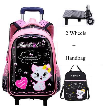 학생 학교 롤링 배낭 학교 트롤리 가방 세트 소녀 학교 - Foldable Rolling Luggage Bag 리뷰 및 가격