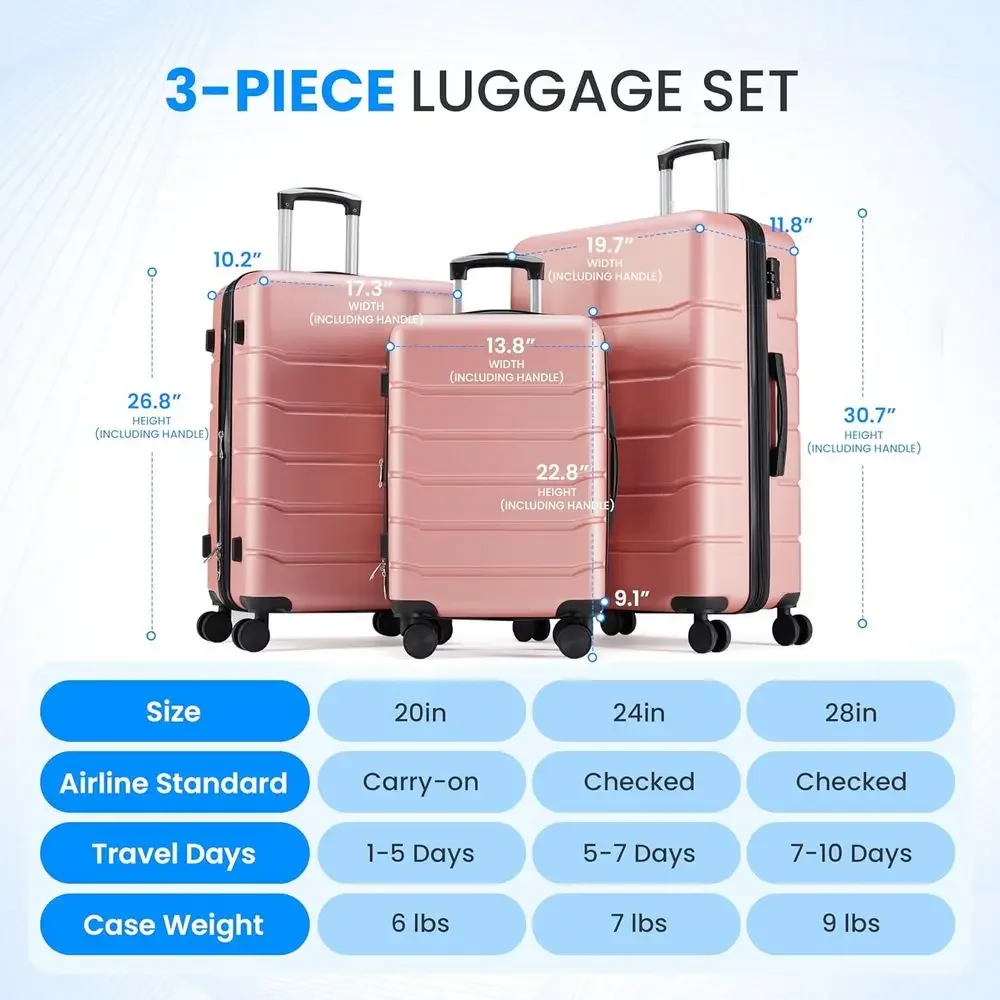 3피스 대형 여행가방 세트 (더블 스피너 휠, TSA  - Expandable Hard Shell Luggage Set 리뷰 및 가격