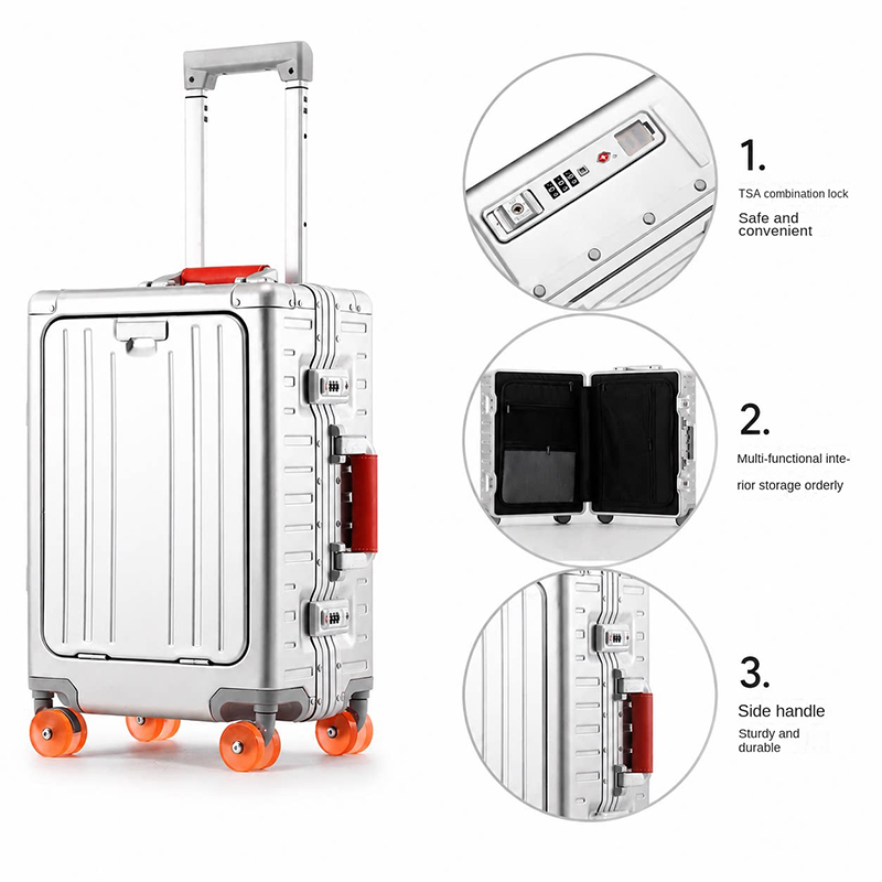 올 알루미늄 마그네슘 합금 여행 가방 기내용 수하물 노 - Front Opening Laptop Luggage 24 Inch 리뷰 및 가격
