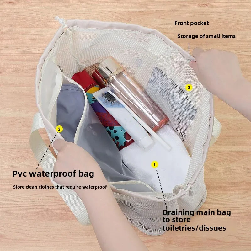 대용량 비치백 배수 기능 화장품 수납 목욕 가방 세면도 - Cosmetic Bags 리뷰 및 가격