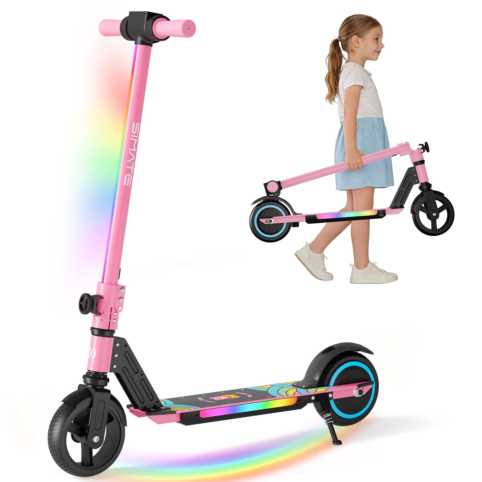 SIMATE 어린이용 전동 스쿠터(6-14세), LED - Kids Ride On Suitcase Scooter 리뷰 및 가격