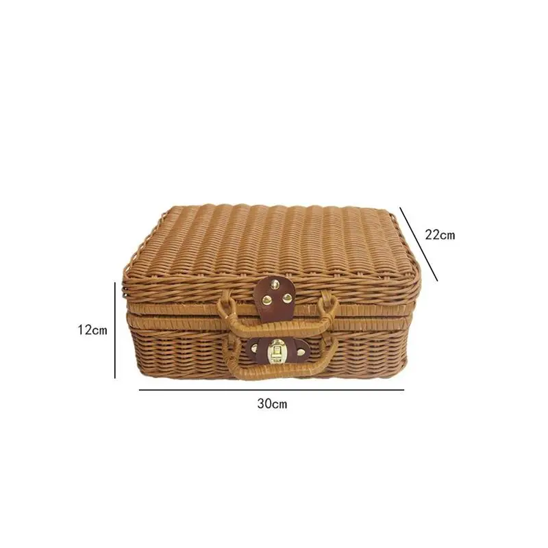 바구니 등나무 위커 여행 가방, 피크닉 우븐 보관 빈티 - Retro Vintage Trunk Suitcase 리뷰 및 가격
