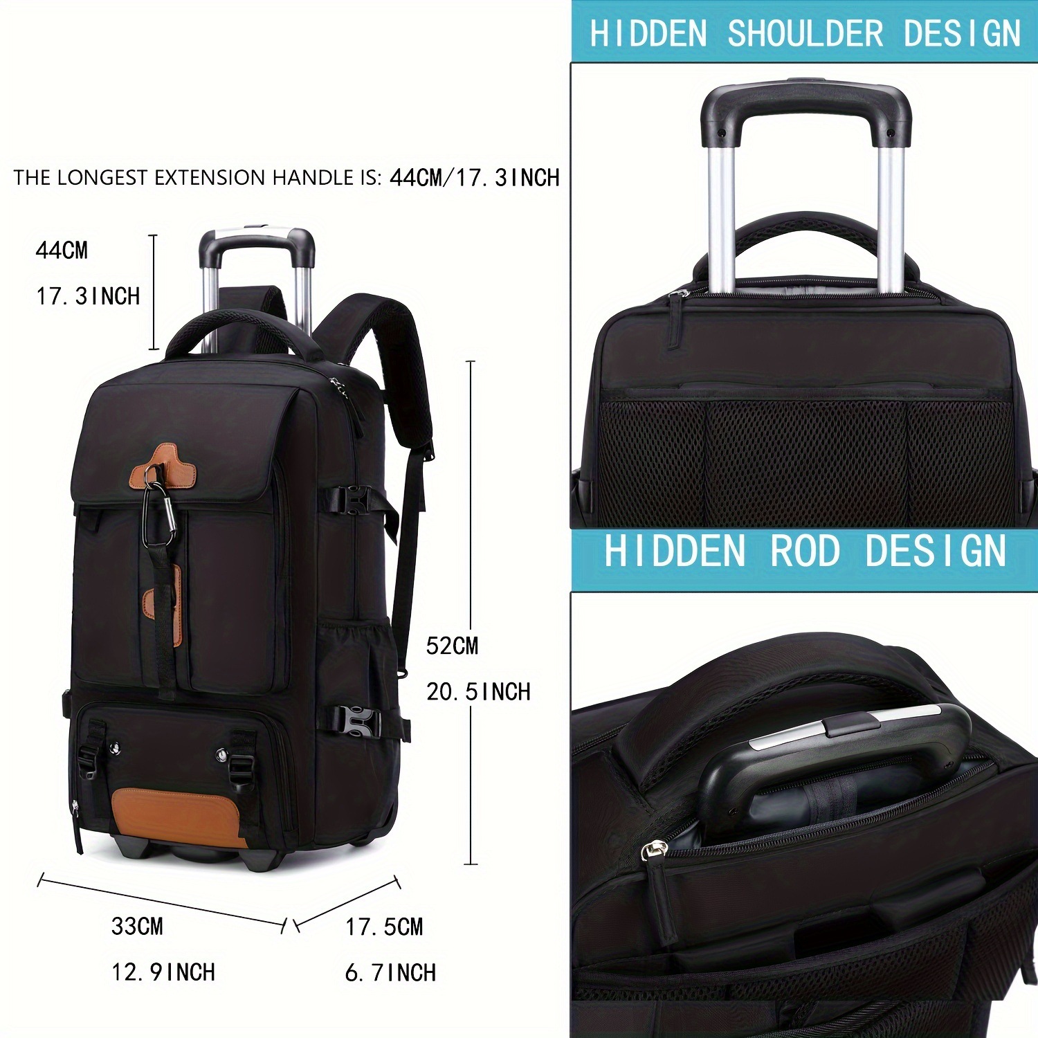 롤링 백팩 대용량 여행용 백팩 바퀴 달린 휴대용 수하물 - Foldable Rolling Luggage Bag 리뷰 및 가격