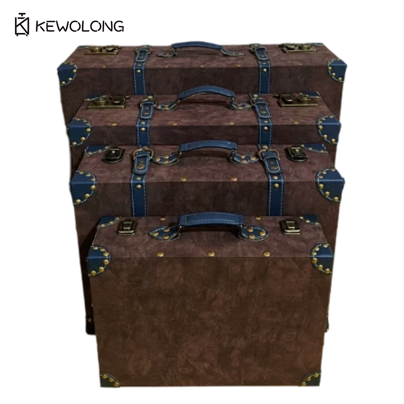 빈티지 가죽 여행가방 스타일 수납함, 뚜껑이 있는 나무 - Retro Vintage Trunk Suitcase 리뷰 및 가격