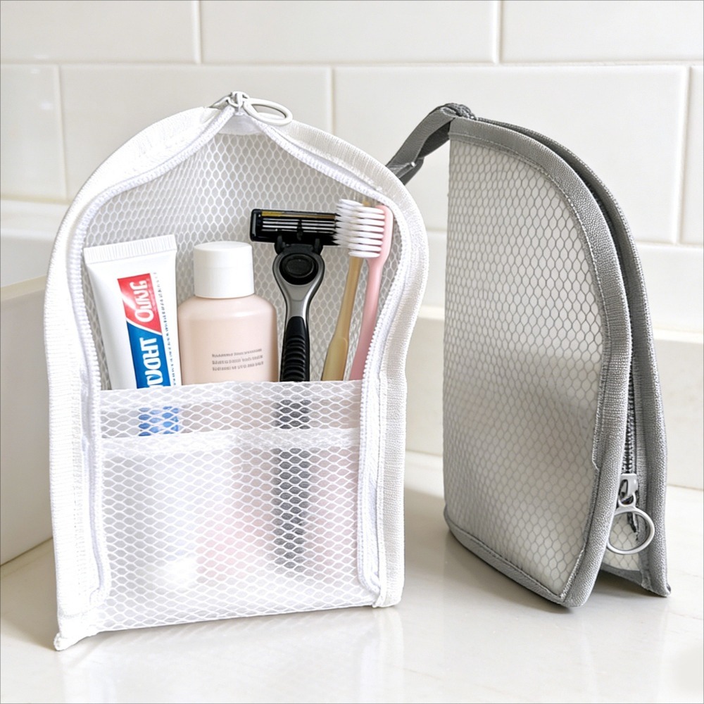 메쉬 세면도구 가방 통기성 속건 수직 칫솔 홀더 여행용 - Cosmetic Bags 리뷰 및 가격