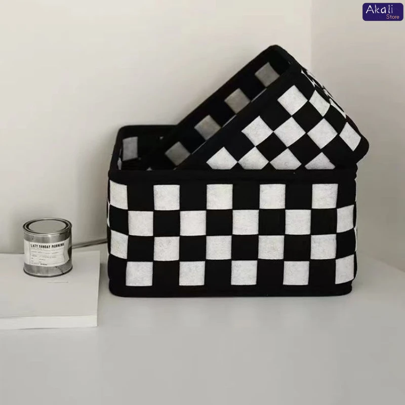 2026 흑백 체크무늬 수납 바구니 데스크탑 화장품 정 - Cosmetic Bags 리뷰 및 가격