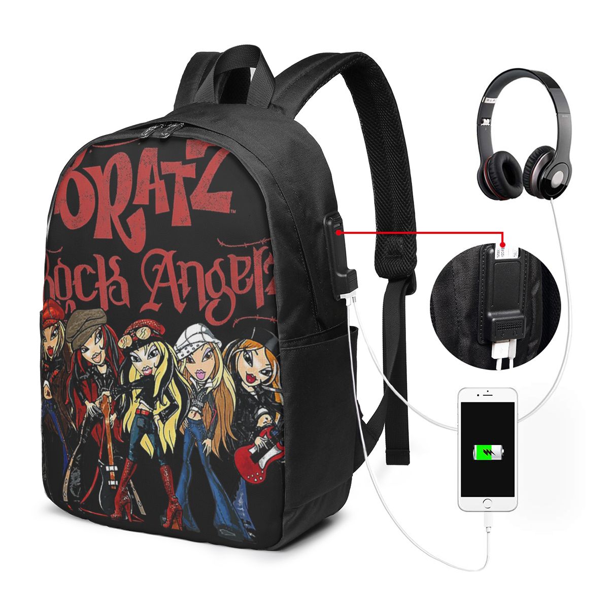 Bratz Rock Angelz 그룹 샷 백팩 여행 노 - Travel Bags 리뷰 및 가격