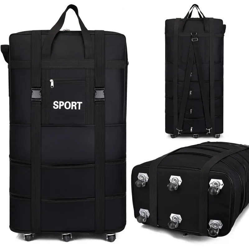 플러스 항공사 체크 백 옥스포드 대용량 여행 범용 휠  - Foldable Rolling Luggage Bag 리뷰 및 가격
